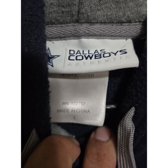 Dallas Cowboys Authentic NFL Hoodie Sweatshirt Blue Gray Embroidered Star EUC L - Picture 4 of 8